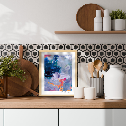 Beautifully Coming of Rage – limited edition abstract art print for midlife women by Le Paused.