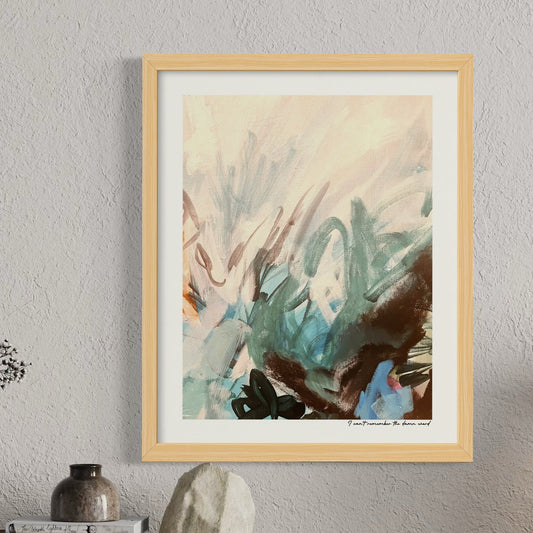 Limited edition fine art print titled 'I Can't Remember The Damn Word', elegant from afar and honest up close.