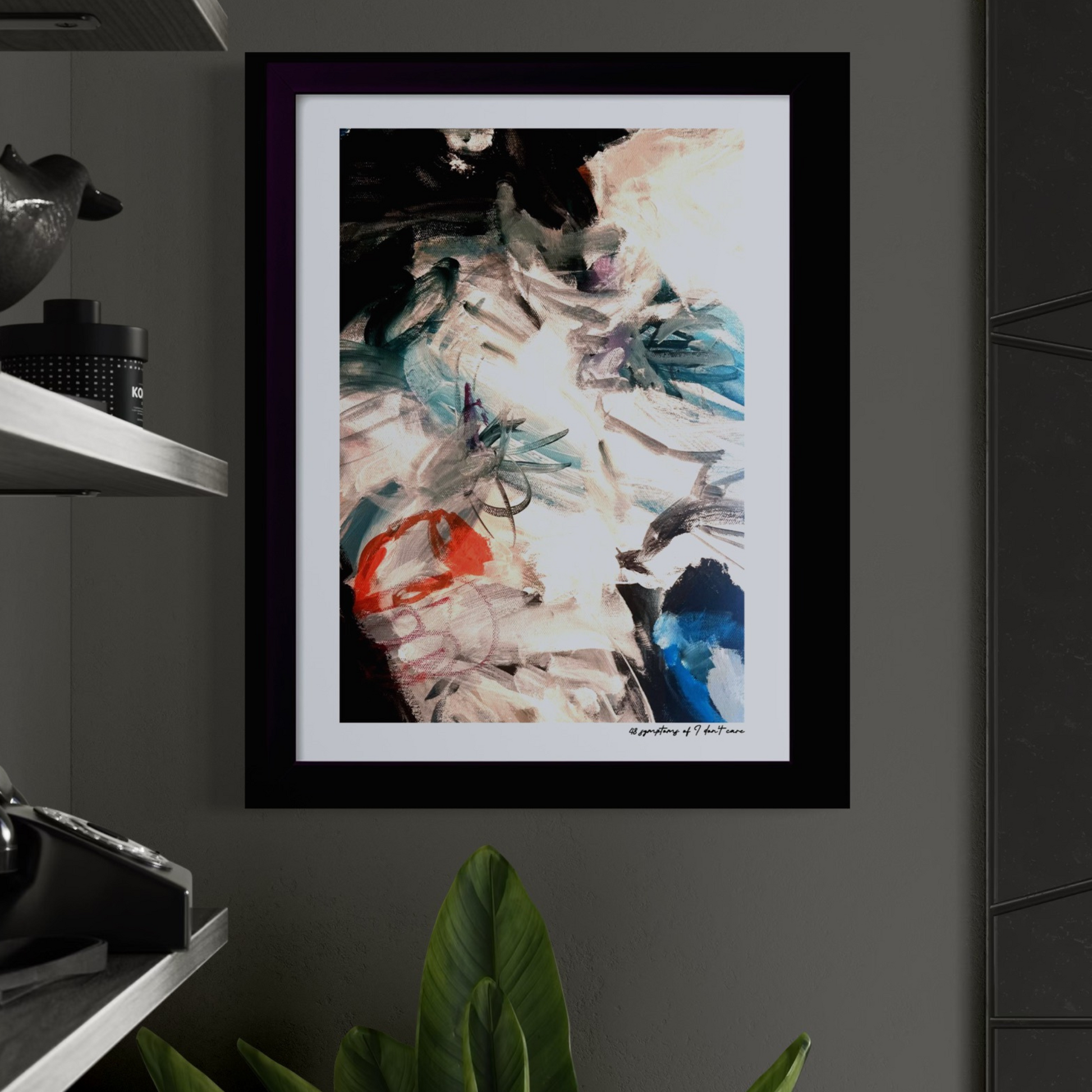48 Symptoms of I Don't Care – limited edition abstract art print for midlife women by Le Paused.