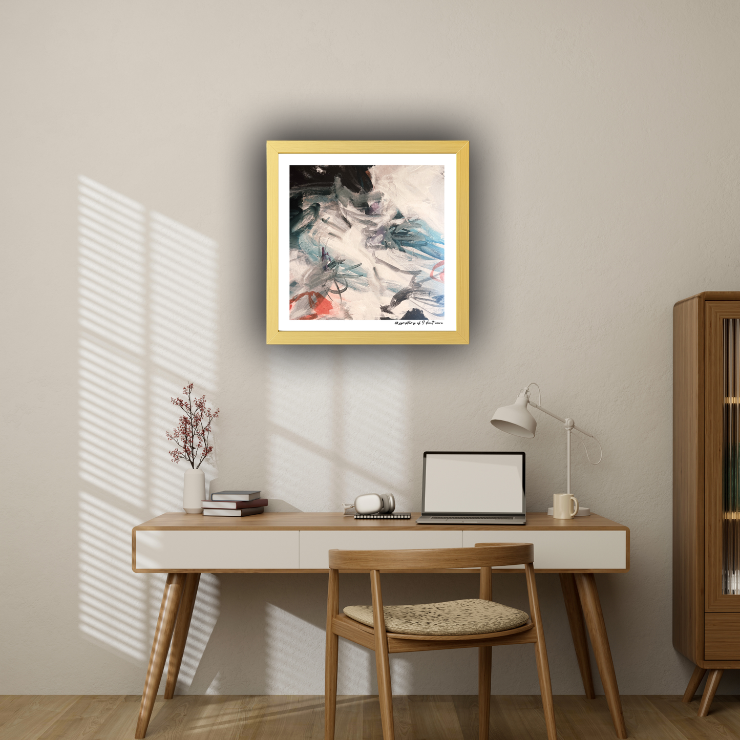 48 Symptoms of I Don't Care – limited edition abstract art print for midlife women by Le Paused.