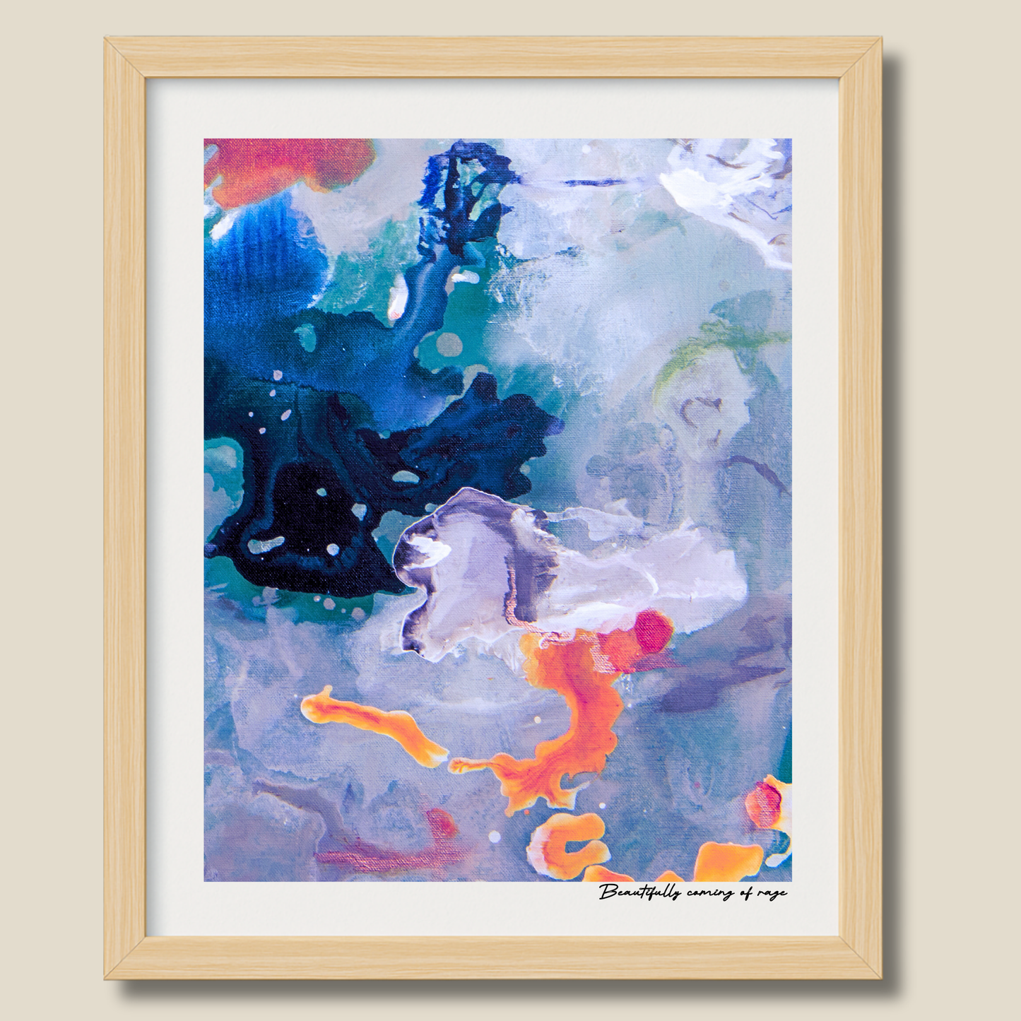 Beautifully Coming of Rage – limited edition abstract art print for midlife women by Le Paused.