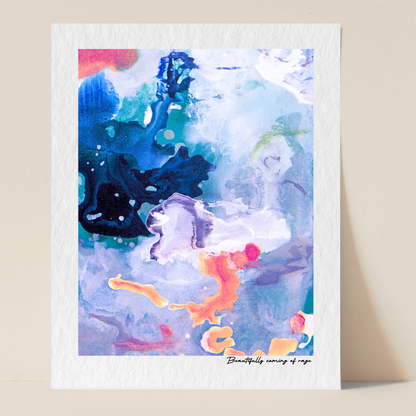 Beautifully Coming of Rage – limited edition abstract art print for midlife women by Le Paused.