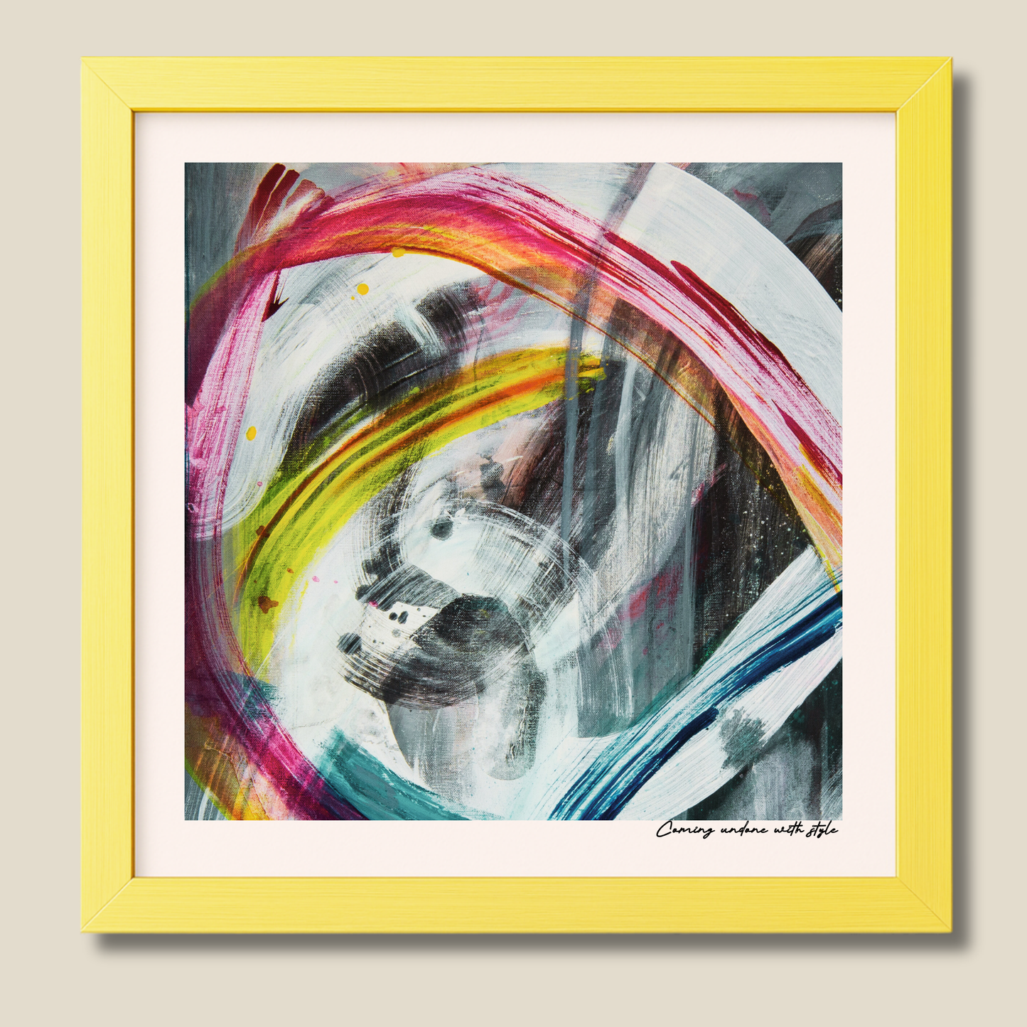 Coming Undone with Style – limited edition abstract art print for midlife women by Le Paused.