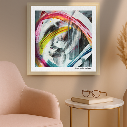 Coming Undone with Style – limited edition abstract art print for midlife women by Le Paused.