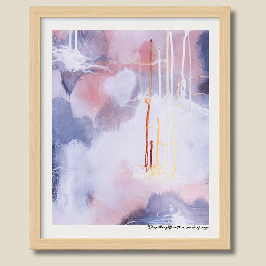 Deep Thoughts With a Pinch Of Rage – limited edition abstract art print for midlife women by Le Paused.