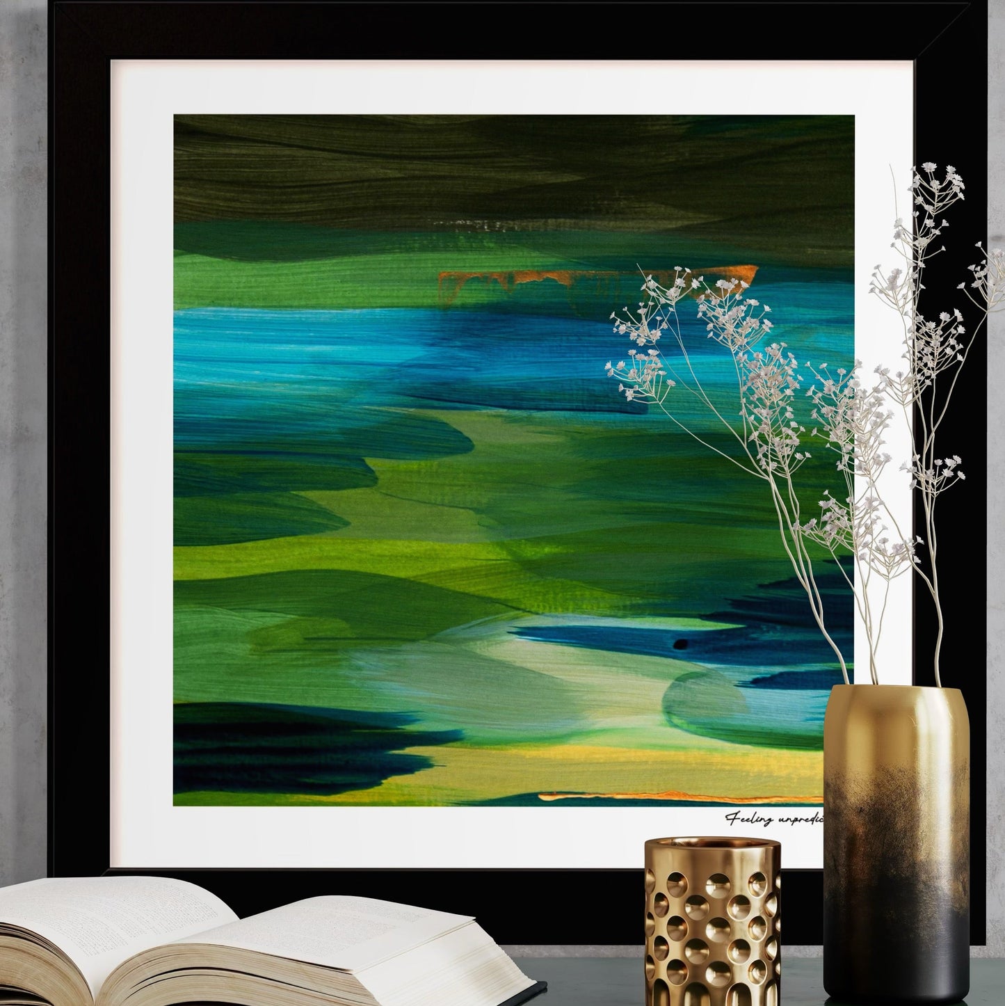 Limited edition fine art print titled 'Feeling Unpredictable', elegant from afar and honest up close.