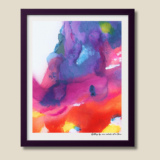 Getting By One Exhale at a Time – limited edition abstract art print for midlife women by Le Paused.