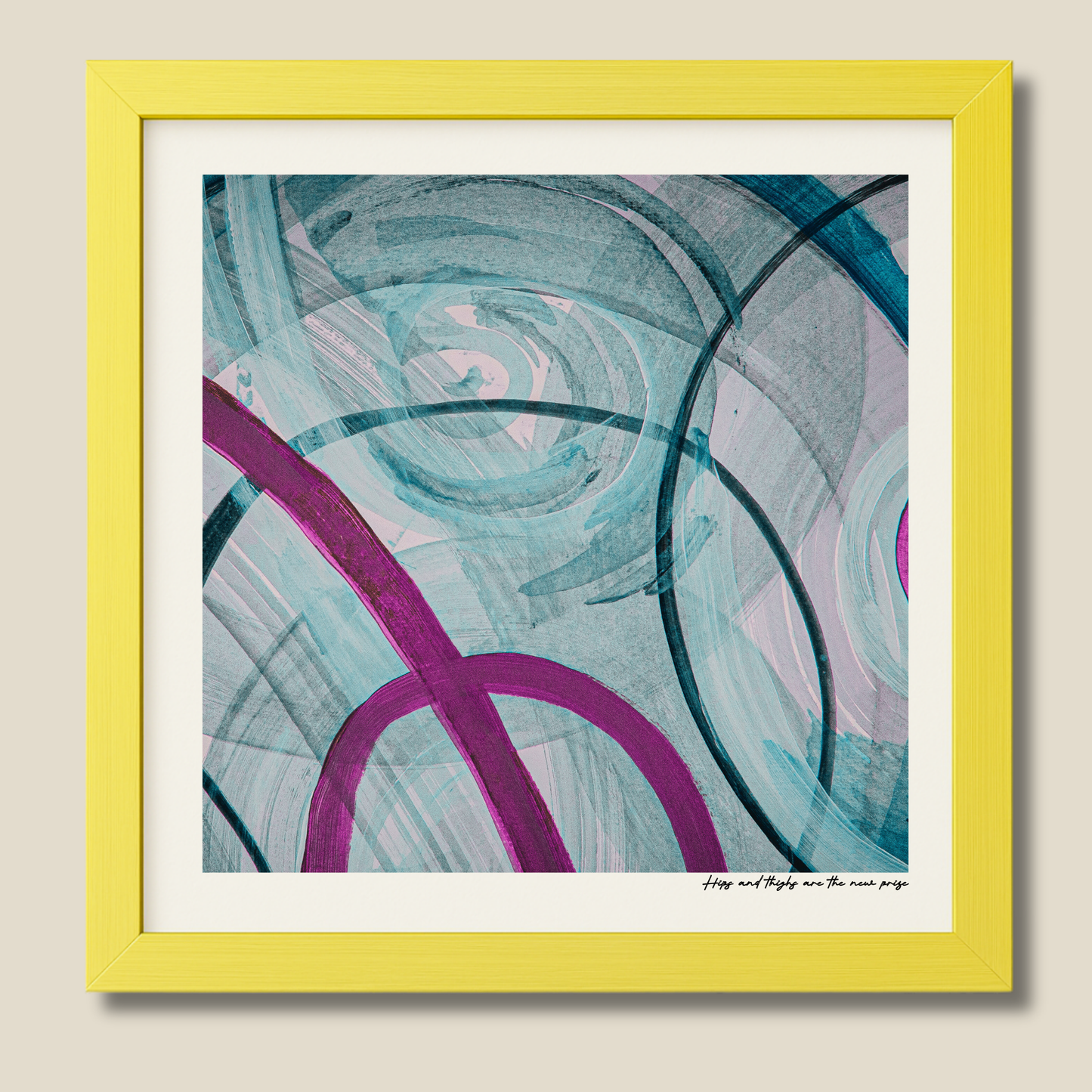 Hips and Thighs Are The New Prize – limited edition abstract art print for midlife women by Le Paused.