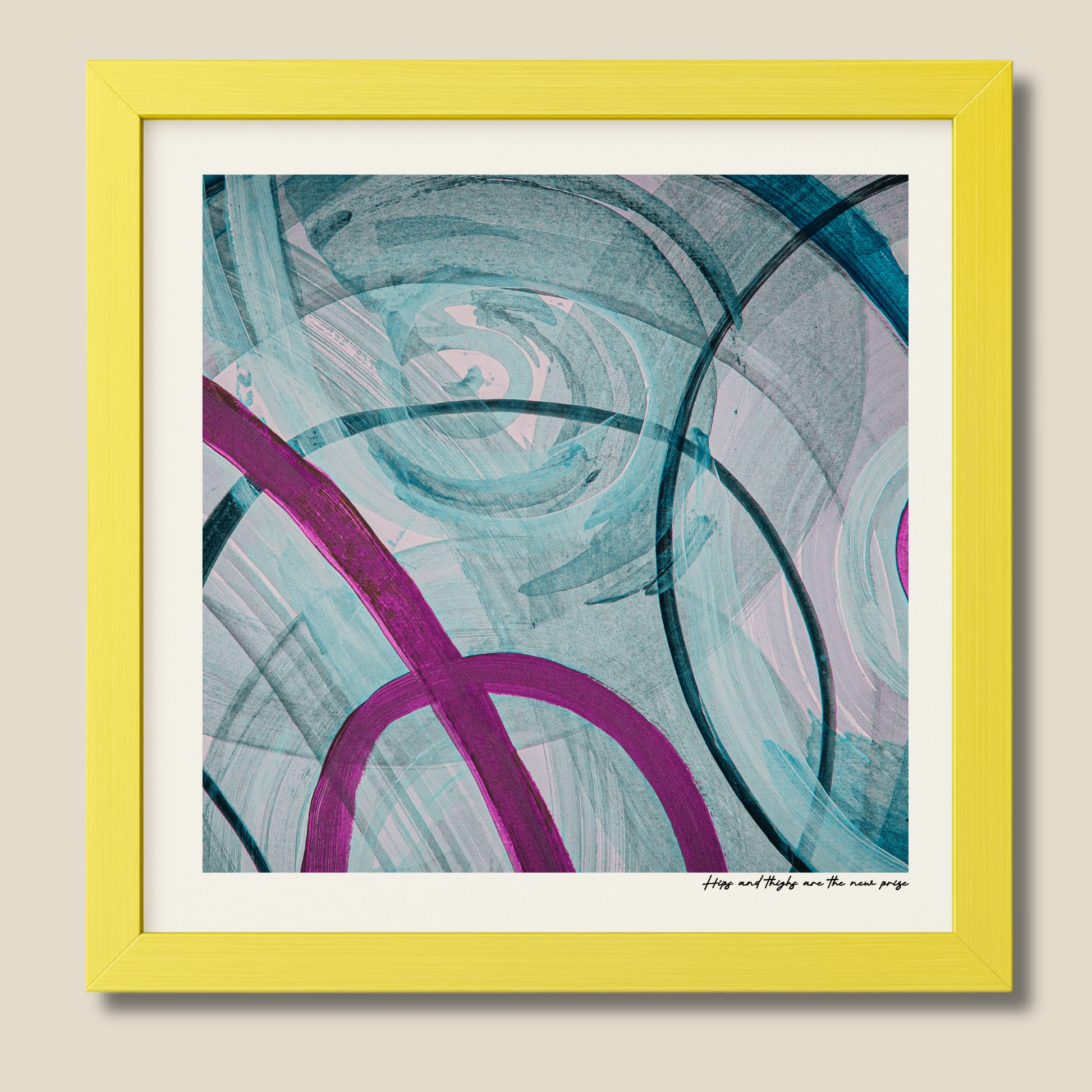 Hips and Thighs Are The New Prize – limited edition abstract art print for midlife women by Le Paused.