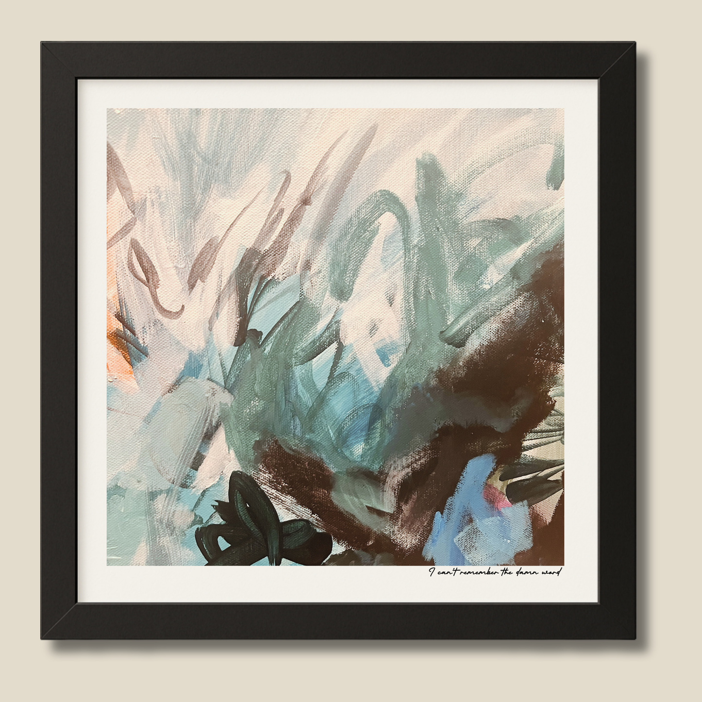 I Can't Remember The Damn Word – limited edition abstract art print for midlife women by Le Paused.