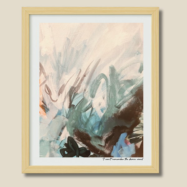 I Can't Remember The Damn Word – limited edition abstract art print for midlife women by Le Paused.