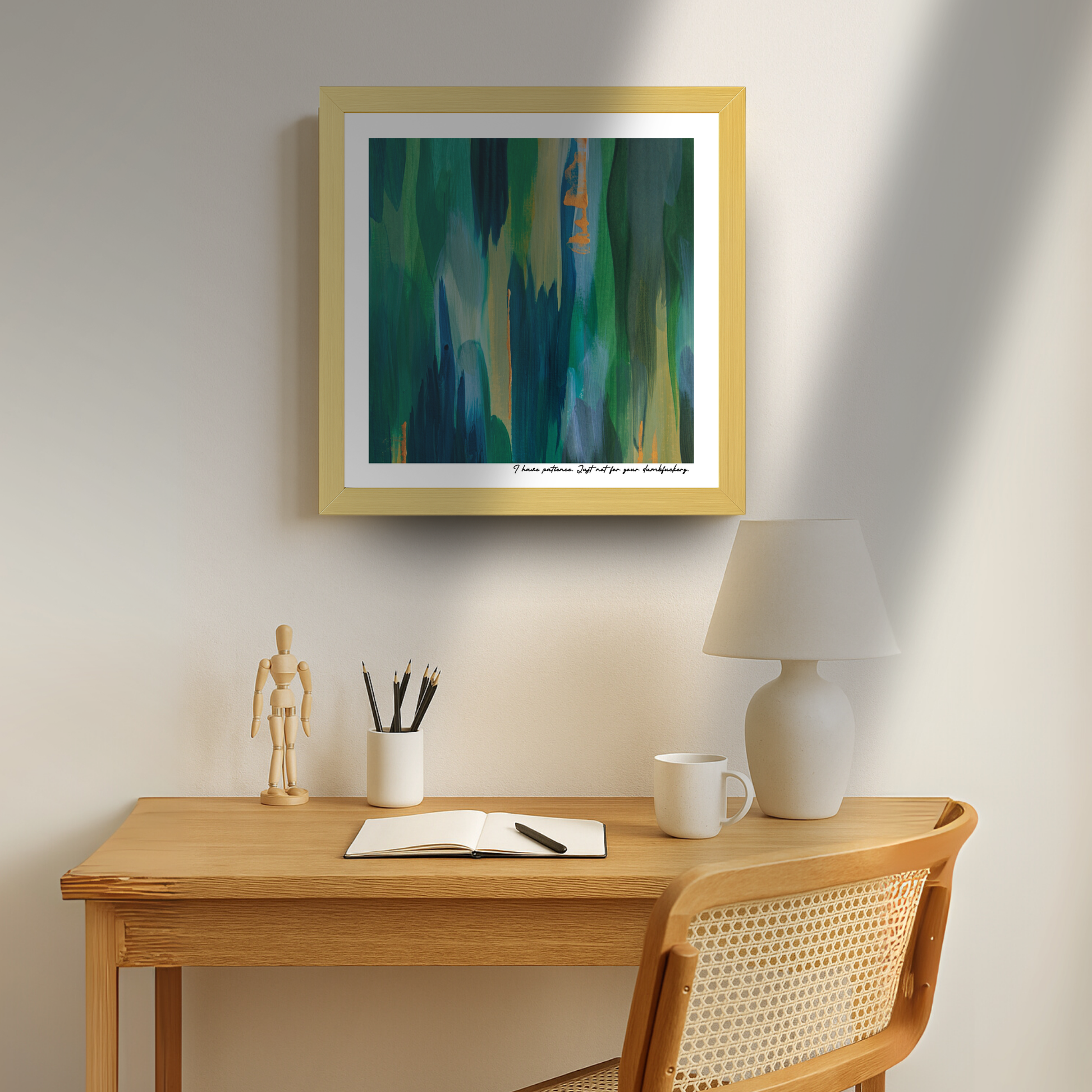 I Have Patience. Just Not For Your Dumbfuckery – limited edition abstract art print for midlife women by Le Paused.