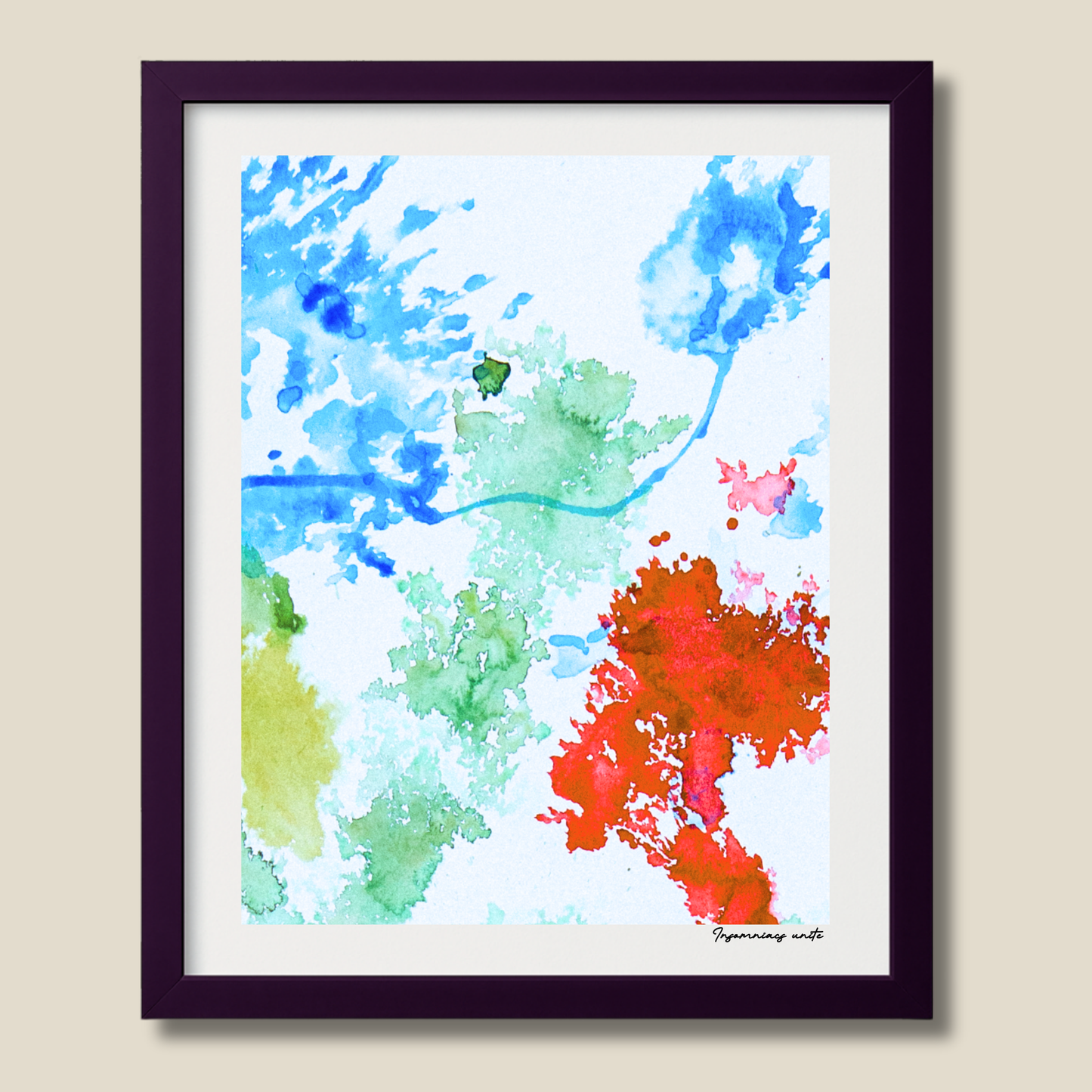 Insomniacs Unite – limited edition abstract art print for midlife women by Le Paused.