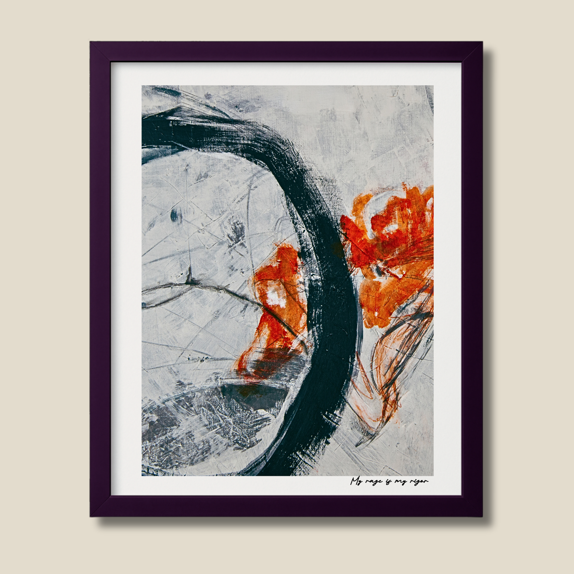 My Rage Is My Rigor – limited edition abstract art print for midlife women by Le Paused.