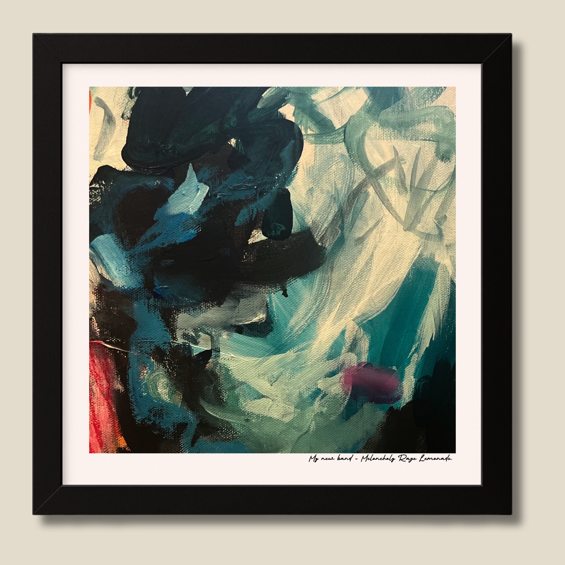 My New Band. Melancholy Rage Lemonade – limited edition abstract art print for midlife women by Le Paused.