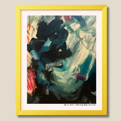 My New Band. Melancholy Rage Lemonade – limited edition abstract art print for midlife women by Le Paused.