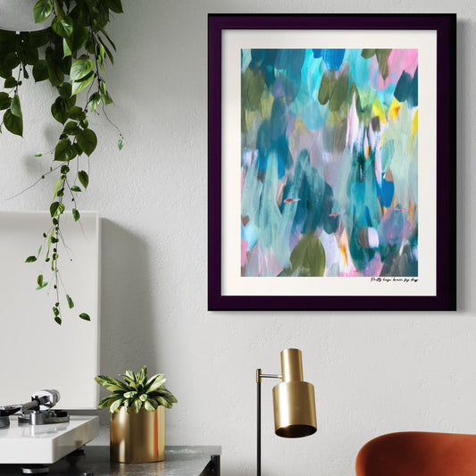 Limited edition fine art print titled 'Pretty Haze, Brain Fog Days', elegant from afar and honest up close.