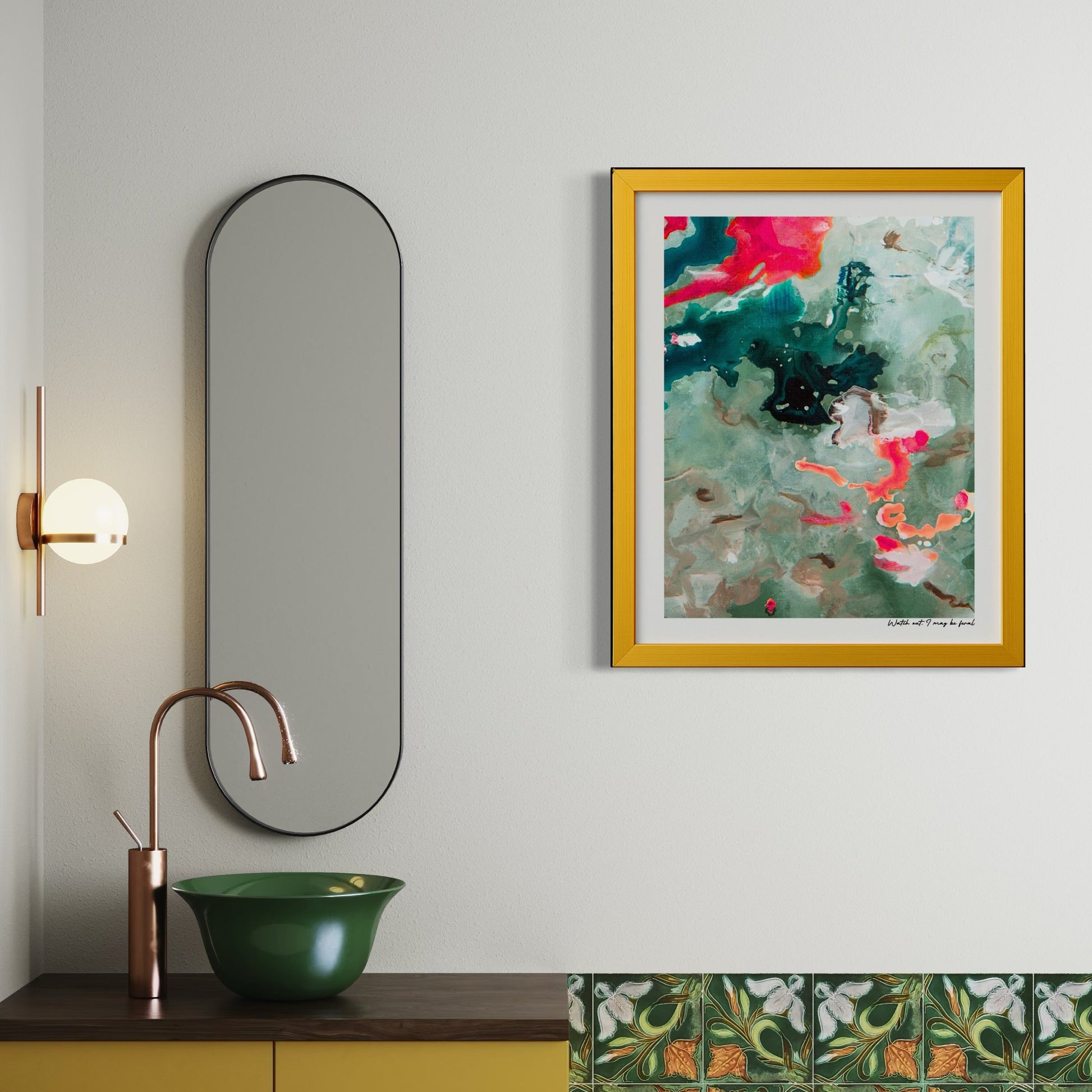 Limited edition fine art print titled 'Watch Out, I May Be Feral', elegant from afar and honest up close.