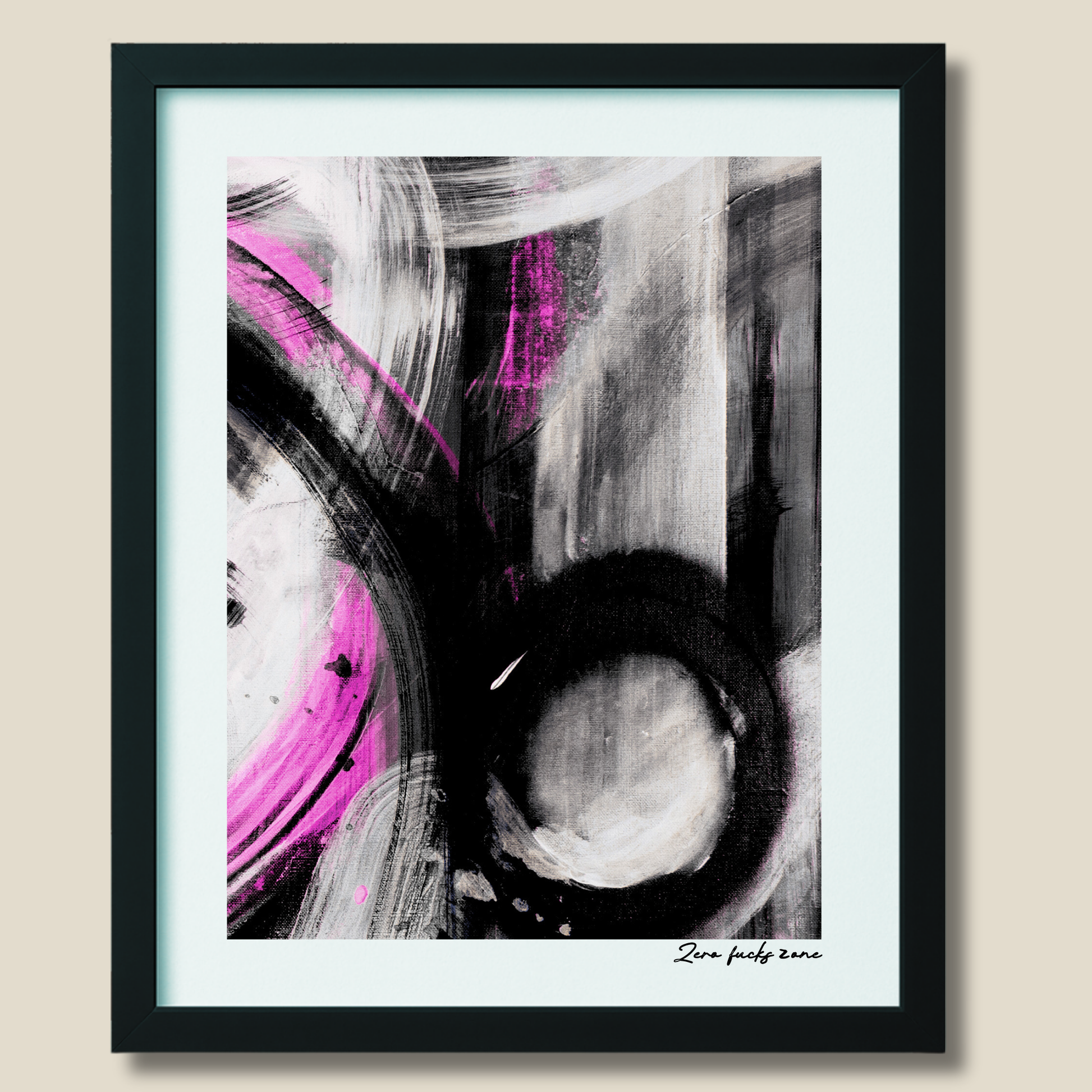 Zero Fucks Zone – limited edition abstract art print for midlife women by Le Paused.