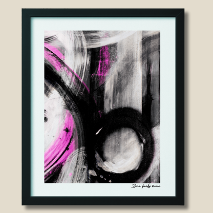 Zero Fucks Zone – limited edition abstract art print for midlife women by Le Paused.