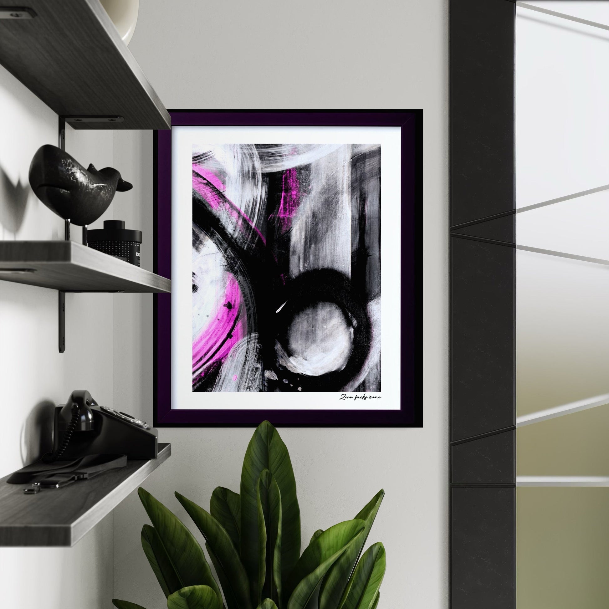 Limited edition fine art print titled 'Zero Fucks Zone', elegant from afar and honest up close.