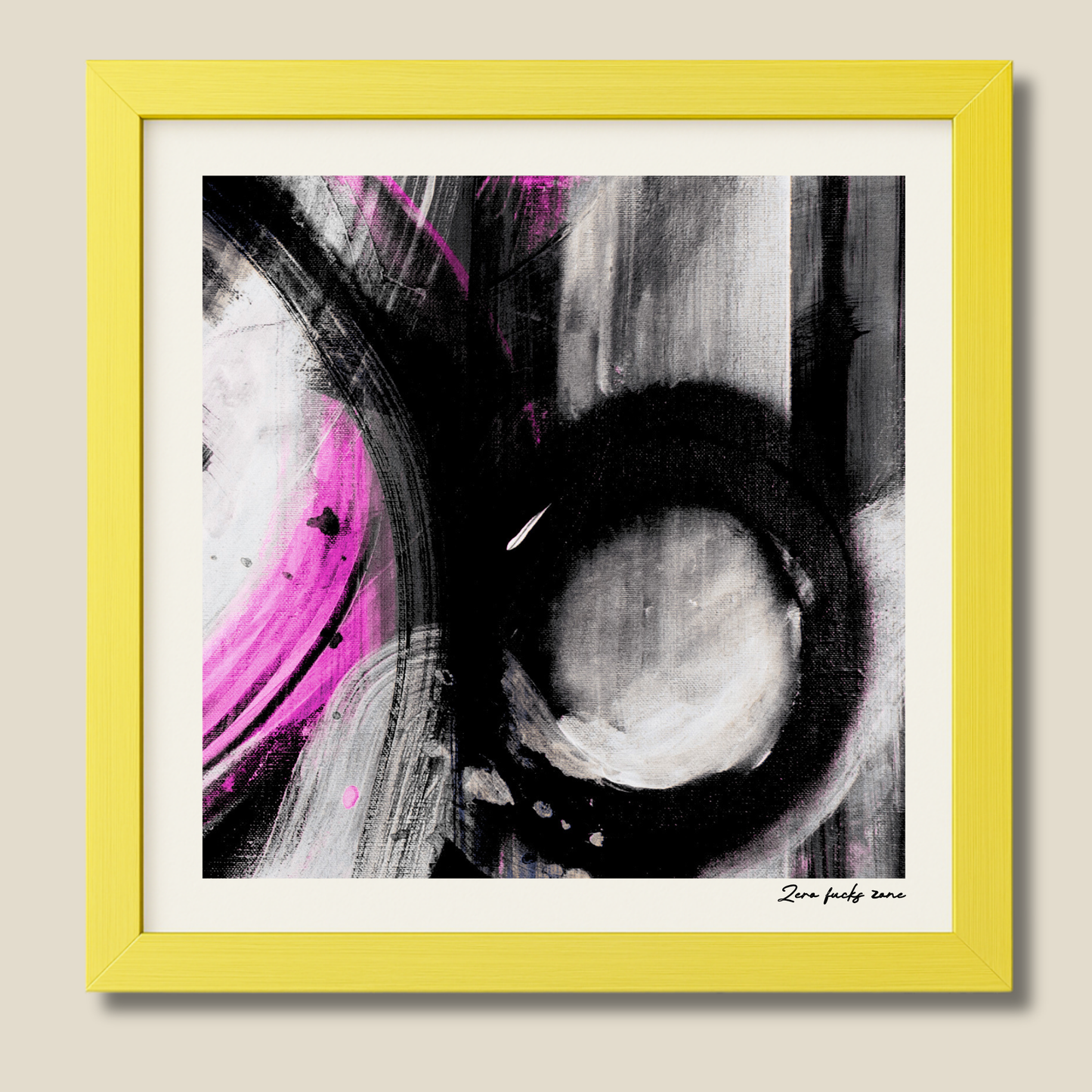 Zero Fucks Zone – limited edition abstract art print for midlife women by Le Paused.
